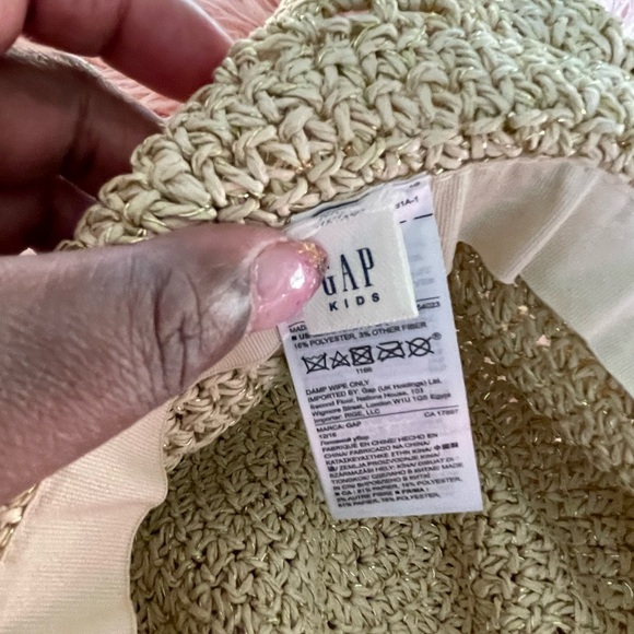 Bundle-NWT Kid pink Rash guard size L/10, and floppy straw hat with gold NWOT - Picture 8 of 10